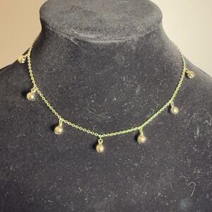 Vintage 1984 Avon Jingle Bells Necklace Gold Tone Holiday 16 Inch Charm Chain